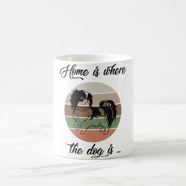 Taza De Café La Casa Es Donde Está El Perro, El Perro Chin Japo (Centro)