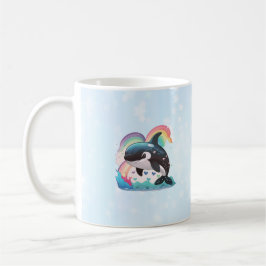 Taza De Café La caza de ballenas asesina de Kawaii Orca llueve