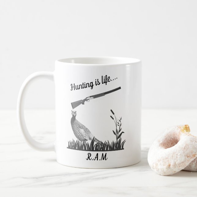 Taza De Café La Caza Personalizada Es Vida 4 (Con donut)