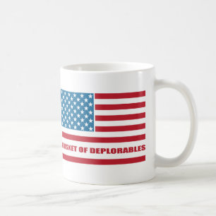 Taza De Café La cesta de bandera americana de Deplorables