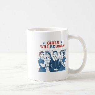 Taza De Café La chica será chicas patrióticas feministas 4 de j