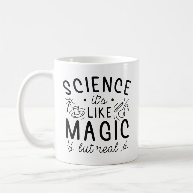 Taza De Café La ciencia es como la magia pero real (Izquierda)