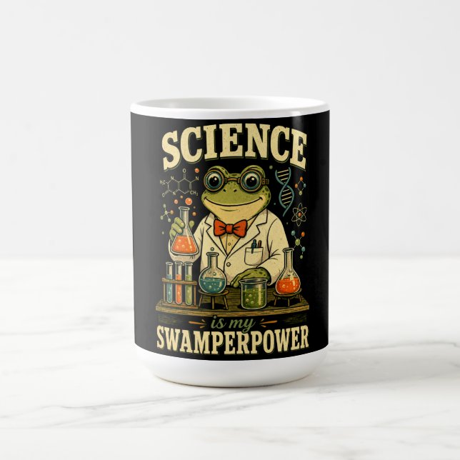 Taza De Café La ciencia es mi rana superpoderosa científica (Centro)
