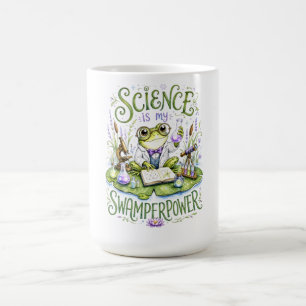 Taza De Café La ciencia es mi rana superpoderosa científica