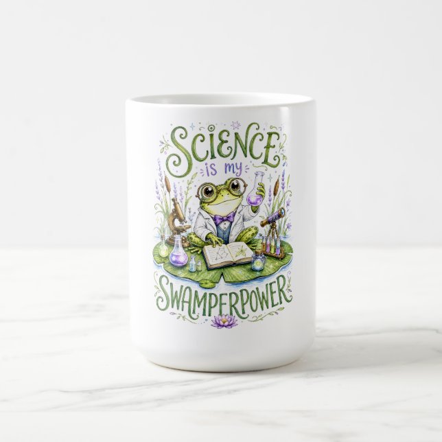 Taza De Café La ciencia es mi rana superpoderosa científica (Centro)