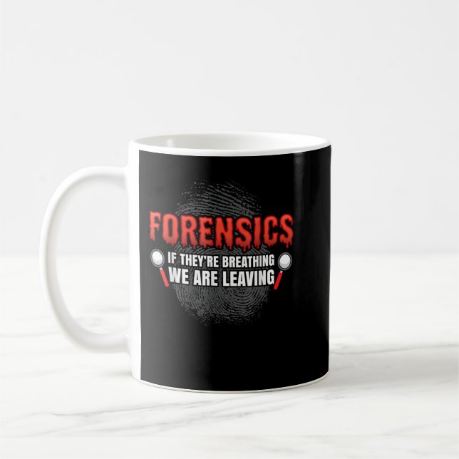 Taza De Café La ciencia forense es divertida. Evidencia de la e (Izquierda)