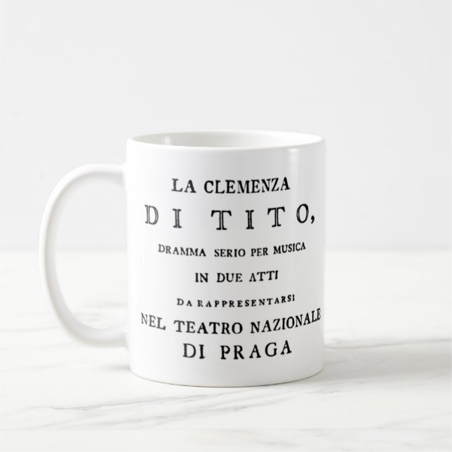Taza De Café La Clemenza di Tito Libretto página de título (Izquierda)
