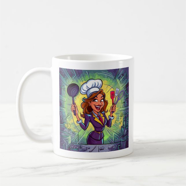 Taza De Café La cocina graciosa y graciosa de mamá (Izquierda)