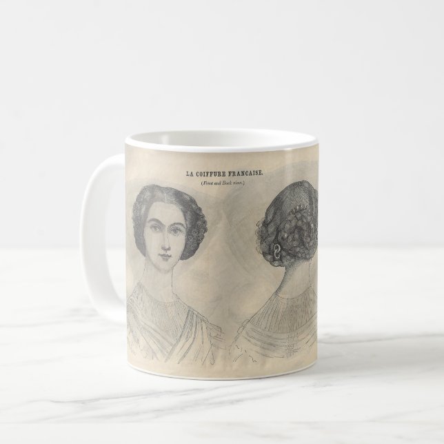 Taza De Café La Coiffure Francaise Mugs de Godey 1860 (Anverso izquierdo)