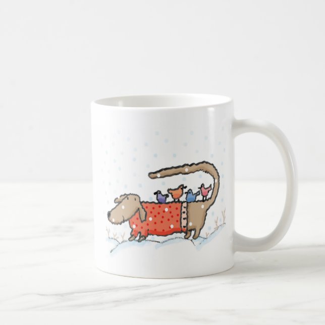 Taza De Café "La cola del paraguas de Dachshund" (Derecha)