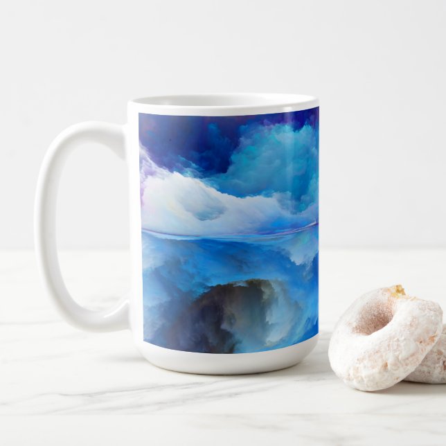 Taza De Café La colección de arte en la nube de SlipperyJoe es  (Con donut)