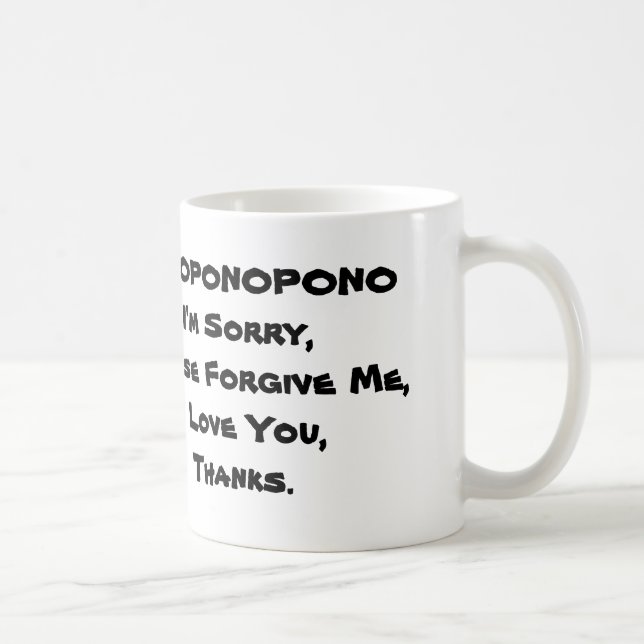 TAZA DE CAFÉ LA COLECCIÓN DE HOPONOPONO ASALTA LENGUA INGLESA (Derecha)