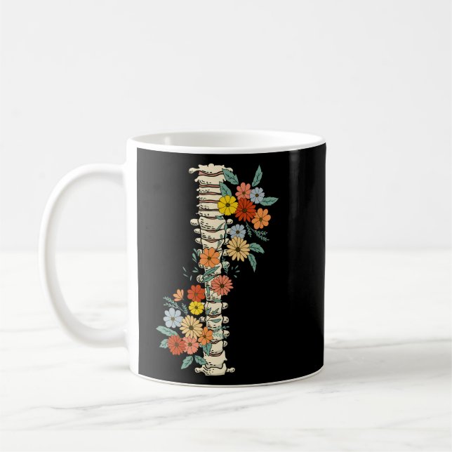 Taza De Café La columna floral de Halloween crece a través de e (Izquierda)