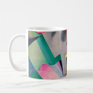 Taza De Café La composición abstracta se dibuja con acuarelas