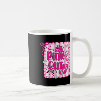 Taza De Café La Coqueta de Cáncer de Mama Preppy Pink Out Footl