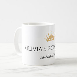 Taza De Café La corona de oro establece el año del padrino cris