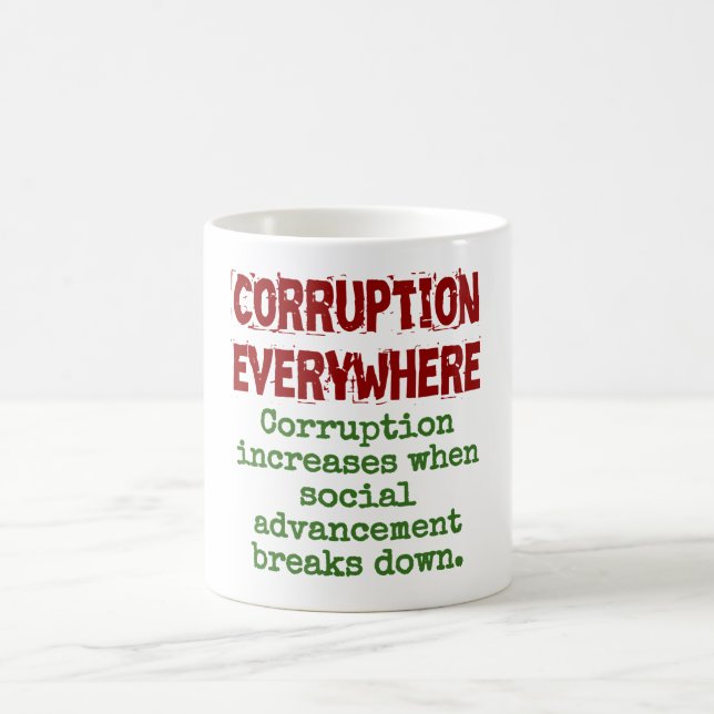 Taza De Café La corrupción aumenta cuando el progreso social -  (Centro)