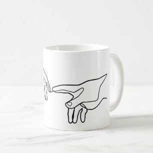 Taza De Café La creación de manos de Adán, Miguel Ángel