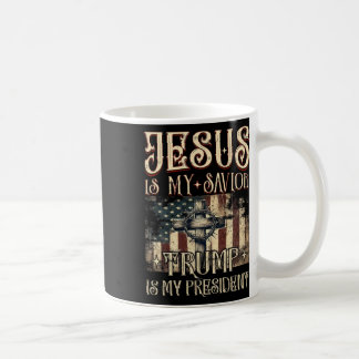 Taza De Café La Cruz de la Bandera Estadounidense Jesús Es Mi S