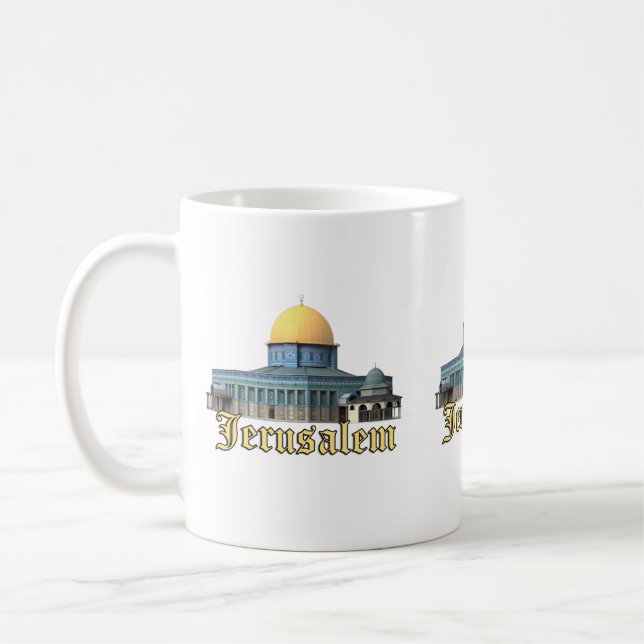 Taza De Café La cúpula clásica de Jerusalén del diseño rocoso (Izquierda)