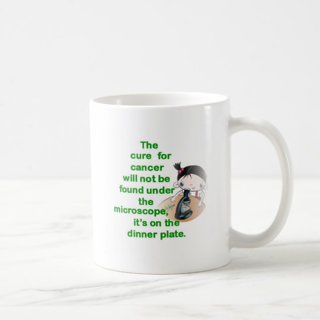 TAZA DE CAFÉ LA CURACIÓN PARA EL CÁNCER NO SERÁ UNDE ENCONTRADO (Derecha)