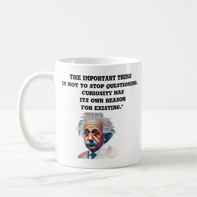 Taza De Café La curiosa mente mug EinsteinCotesMug (Izquierda)