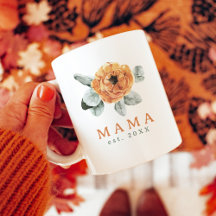 La Cute Boho Terracotta Floral Greenery Mama Est.
