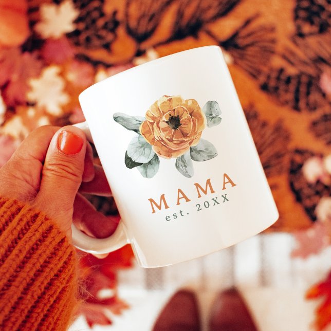 Taza De Café La Cute Boho Terracotta Floral Greenery Mama Est. (Subido por el creador)
