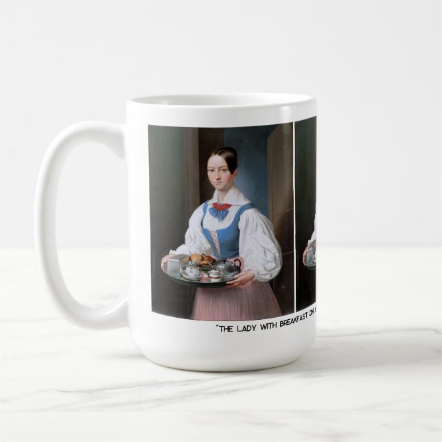 Taza De Café La dama con el desayuno en una bandeja (Izquierda)