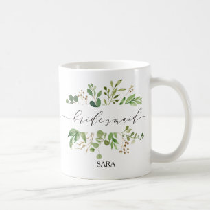 Taza De Café La dama de honor de la verde personalizada-11