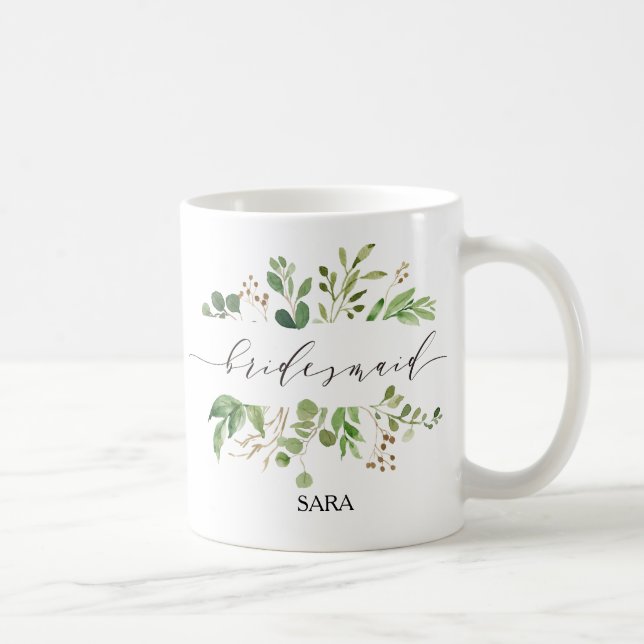 Taza De Café La dama de honor de la verde personalizada-11 (Derecha)