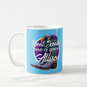 Taza De Café La dama de honor Fancy Cowboy Boots Blue