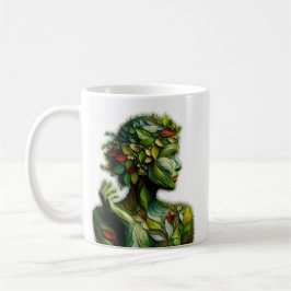 Taza De Café La Dama Verde - Fondo Blanco