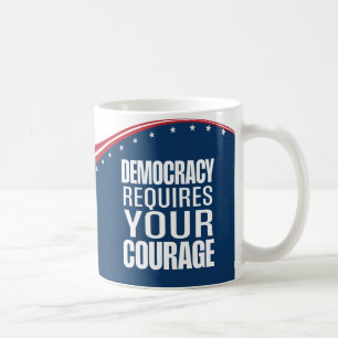 Taza De Café La democracia requiere coraje   Bandera  