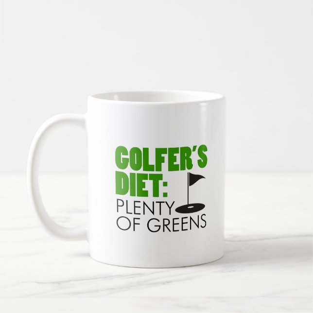 Taza De Café La dieta de golfista llena de verduras de divertid (Izquierda)