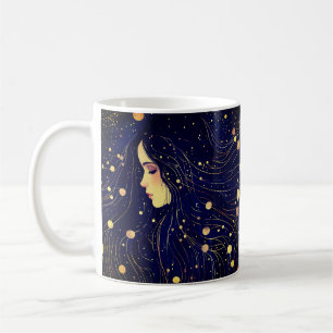 Taza De Café La diosa celestial Moon Stars Sky