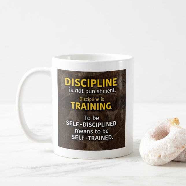 Taza De Café La Disciplina Es Entrenamiento - Inspirador Gimnas (Con donut)