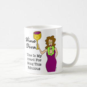 Taza De Café La diva "vino del vino es mi premio… "