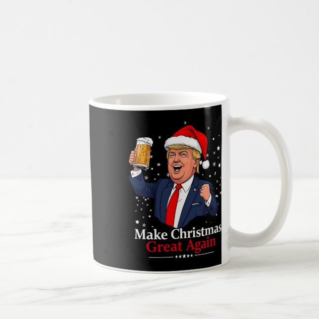 Taza De Café La divertida cerveza Trump que bebe Navidades 2024 (Derecha)