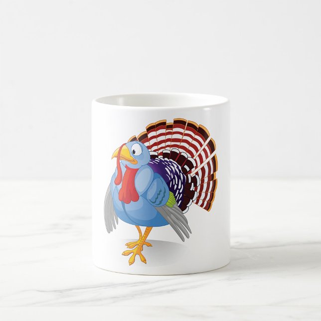Taza De Café La divertida Turquía Personalizado azul con plumas (Subido por el creador)