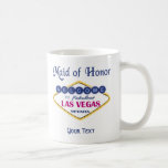 Taza De Café La doncella de Honor Mug de Las Vegas<br><div class="desc">Una doncella de honor para celebrar al Boda de Las Vegas. Es un placer recordar su reciente participación en los nupciales de Nevada. taza de personalizar reemplazando las áreas de "Su texto" en la taza con nombres recién casados y/o fecha de boda.</div>