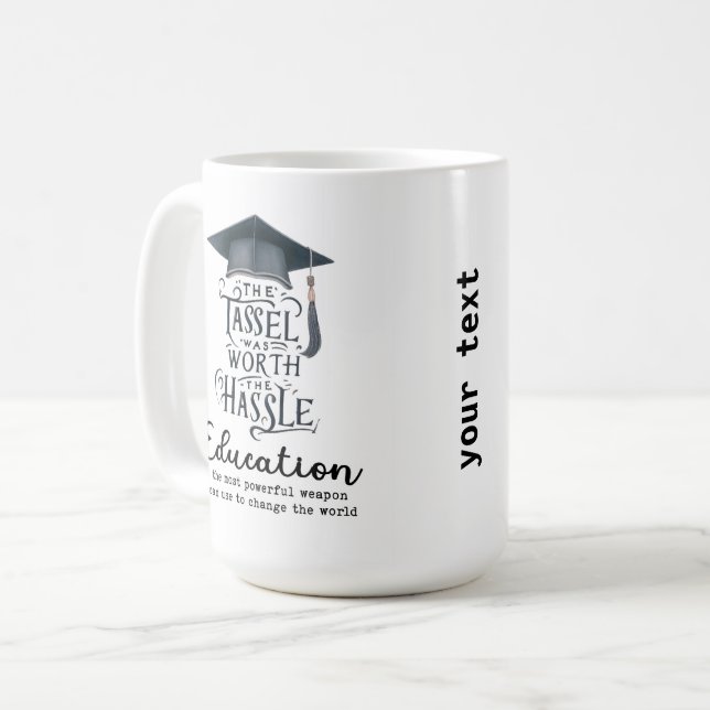 Taza De Café La educación es una nueva arma poderosa (Anverso izquierdo)