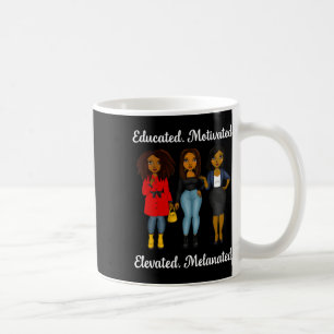 Taza De Café La educada Reina Negra Motivada Melanin Ame Africa