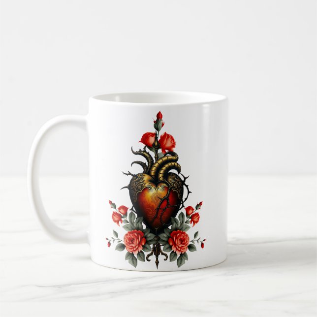 Taza De Café La elegancia gótica del corazón (Izquierda)