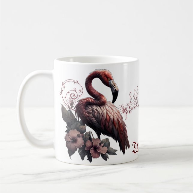 Taza De Café La elegancia tropical, el flamingo en el crepúscul (Izquierda)