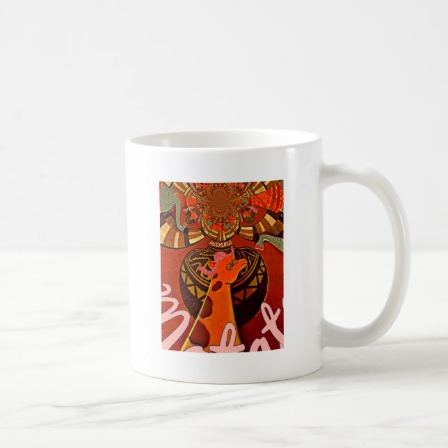 Taza De Café La elegante y divertida jirafa de estilo africano (Derecha)