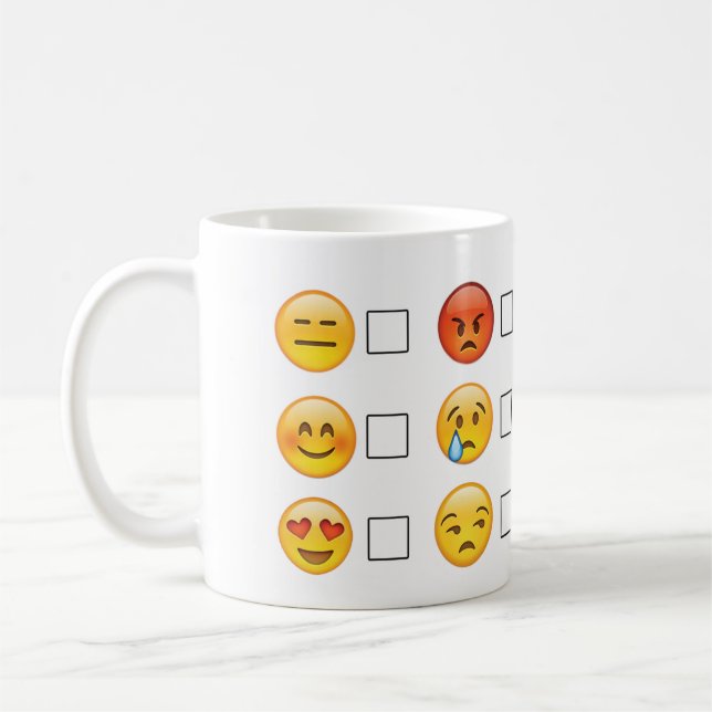 Taza De Café La emoji hace frente a emociones (Izquierda)