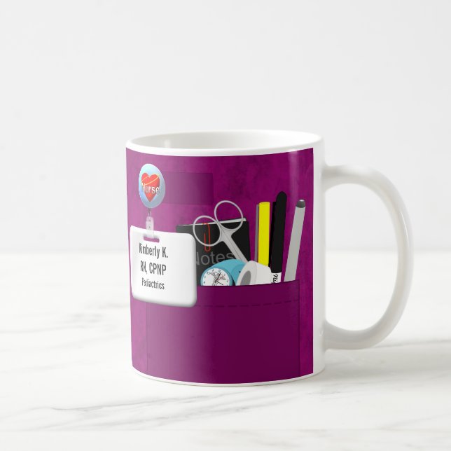 Taza De Café La enfermera personalizada friega en rosas fuertes (Derecha)