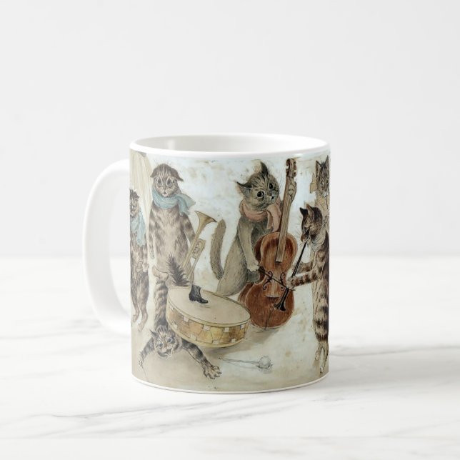 Taza De Café La era victoriana cargando gatos de Louis Wain Hol (Anverso izquierdo)