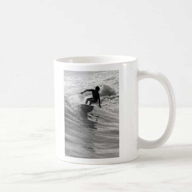 Taza De Café La Escala De Grises De Onda (Derecha)
